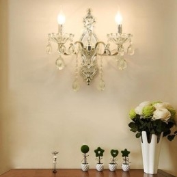 Europæisk Væglampe Krystal Væglampe Dekoration Lys Lampetlampe Belysning