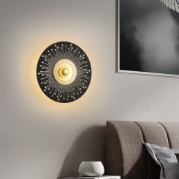 Wall Sconce Nordic Fuld Kobber Hul Rund Væglampe