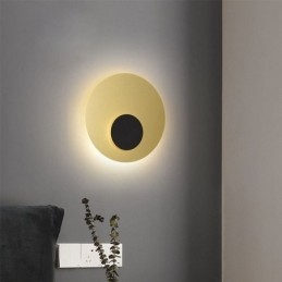 Nordic Wall Light Sort Guld Rund Fuld Kobber Væglampe