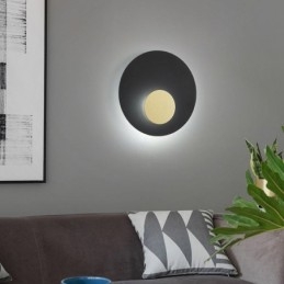 Nordic Wall Light Sort Guld Rund Fuld Kobber Væglampe