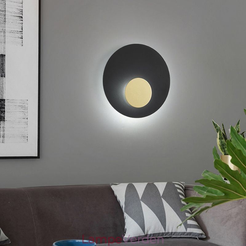 Nordic Wall Light Sort Guld Rund Fuld Kobber Væglampe