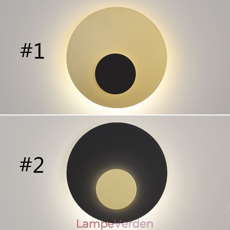 Nordic Wall Light Sort Guld Rund Fuld Kobber Væglampe