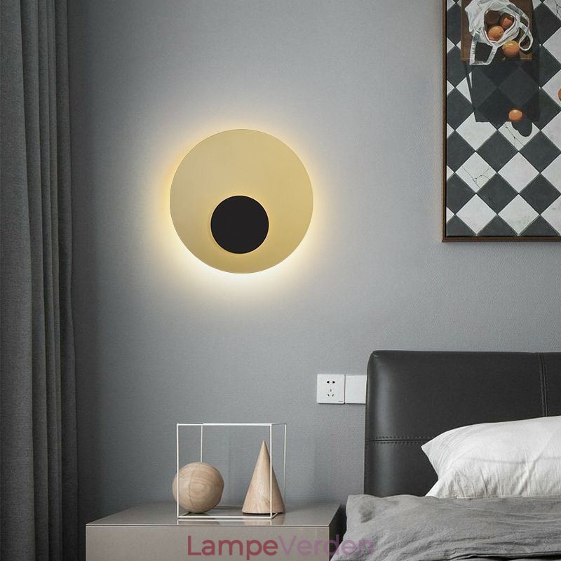 Nordic Wall Light Sort Guld Rund Fuld Kobber Væglampe