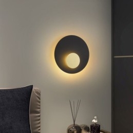 Nordic Wall Light Sort Guld Rund Fuld Kobber Væglampe