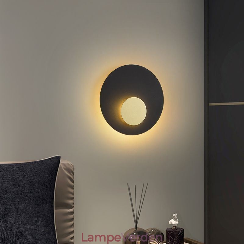 Nordic Wall Light Sort Guld Rund Fuld Kobber Væglampe