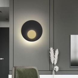Nordic Wall Light Sort Guld Rund Fuld Kobber Væglampe