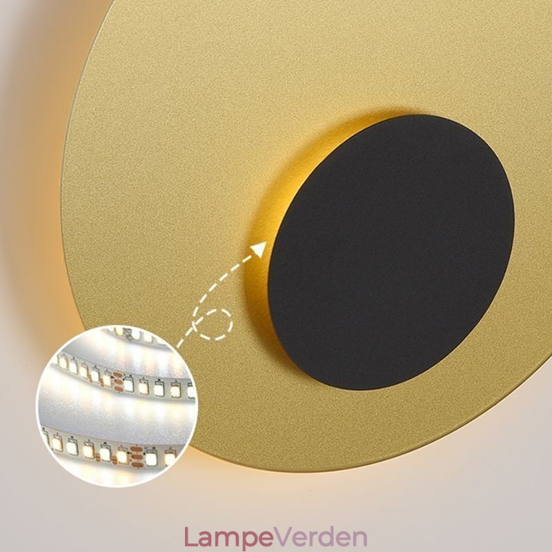 Nordic Wall Light Sort Guld Rund Fuld Kobber Væglampe