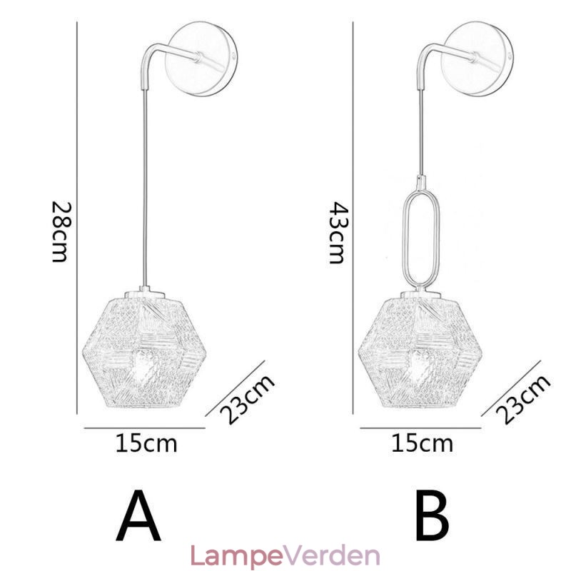 Moderne væglampe Kreativ væglampe i glas