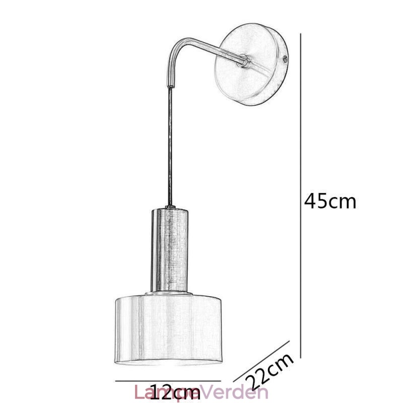 Moderne Væglampe Sort Guld Kontrastfarve Væglampe