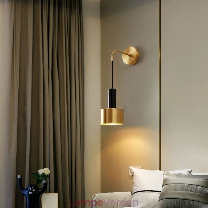 Moderne Væglampe Sort Guld Kontrastfarve Væglampe