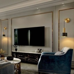 Moderne Væglampe Sort Guld Kontrastfarve Væglampe