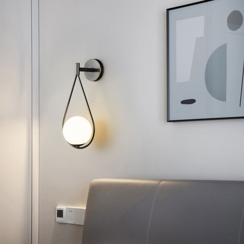 Moderne Globe Væglampe Glas Væglampe Sort Vanddråbe Væglampe