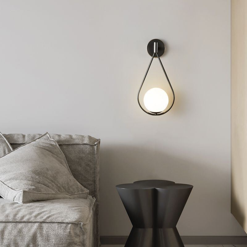 Moderne Globe Væglampe Glas Væglampe Sort Vanddråbe Væglampe