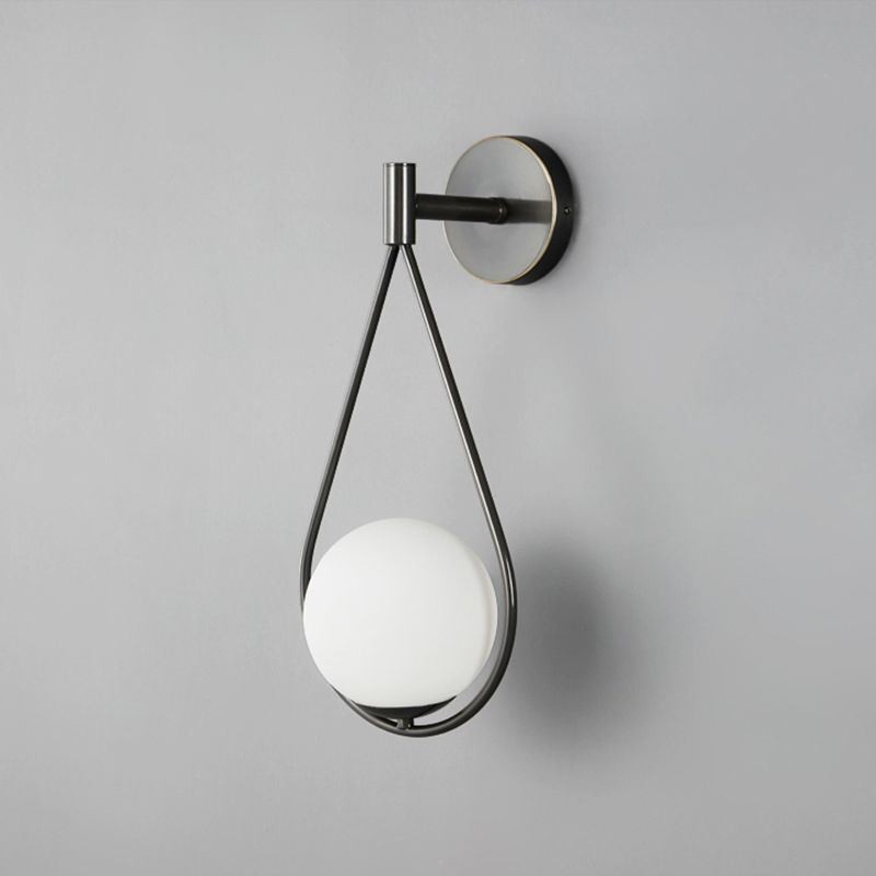 Moderne Globe Væglampe Glas Væglampe Sort Vanddråbe Væglampe