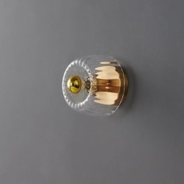 Moderne vægbelysning med klar glasskærm Børstet væglampetbelysning