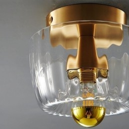 Moderne vægbelysning med klar glasskærm Børstet væglampetbelysning