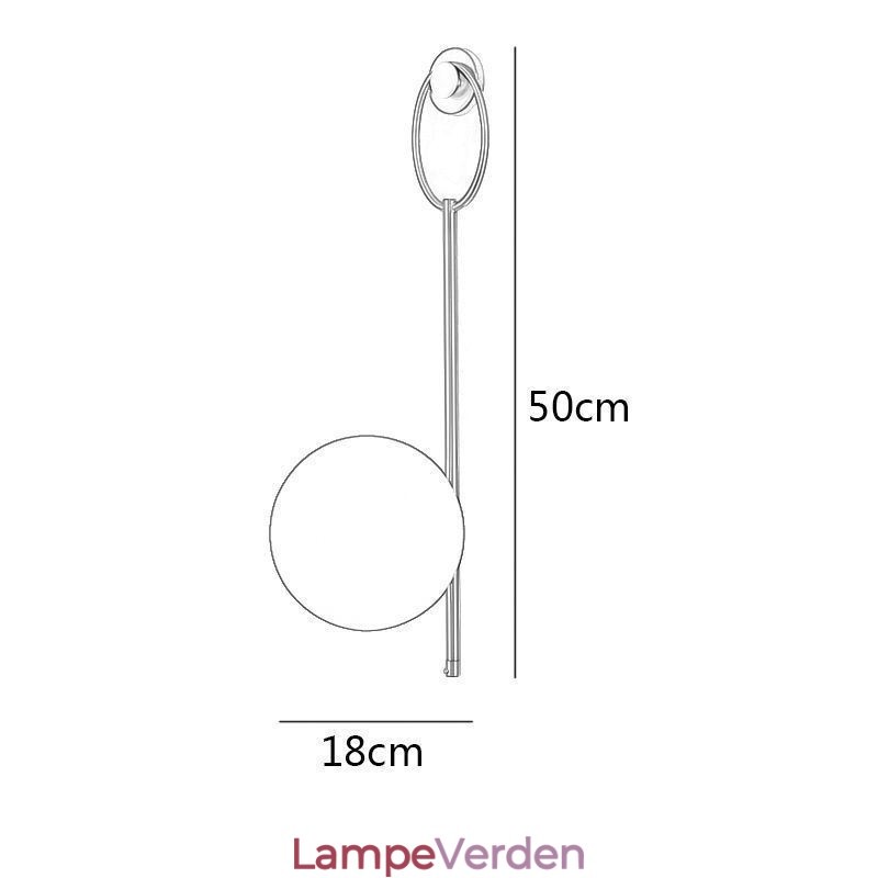 Moderne Globe Væglampe Børstet Guld Glas Væglampe