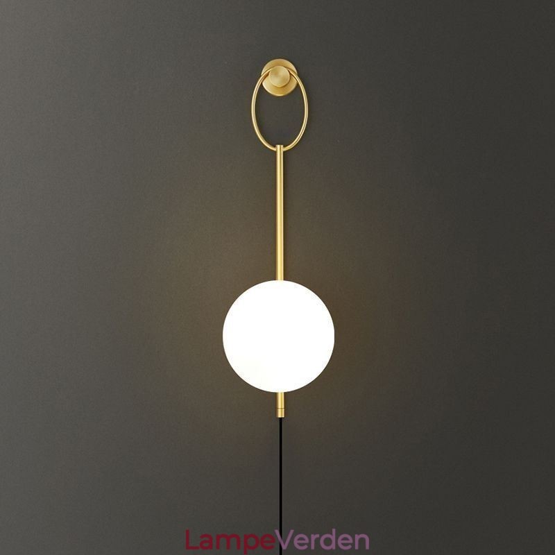 Moderne Globe Væglampe Børstet Guld Glas Væglampe