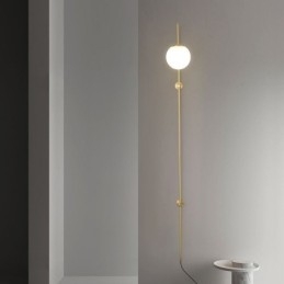 Moderne Globe Væglampe Børstet Guld Glas Væglampe