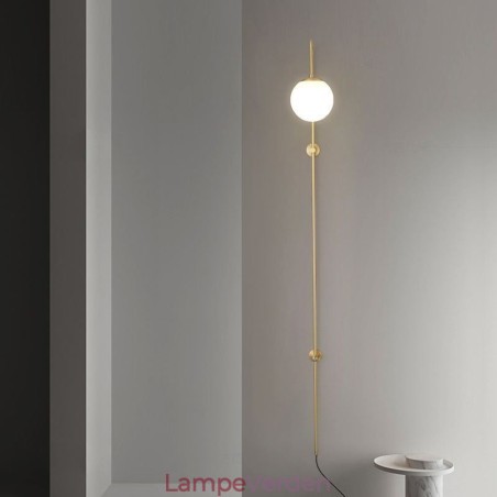 Moderne Globe Væglampe Børstet Guld Glas Væglampe