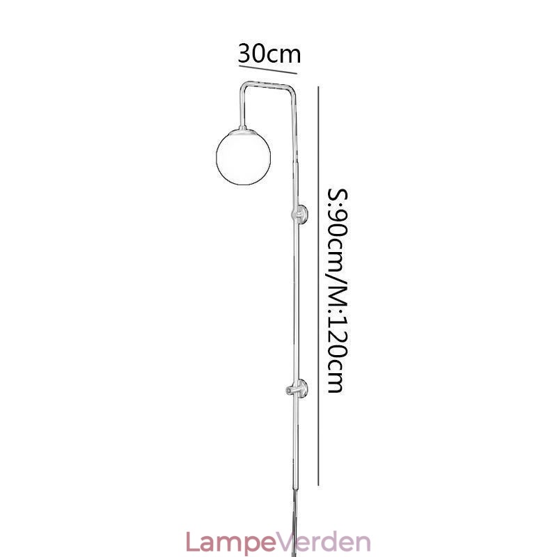 Moderne Globe Væglampe Børstet Guld Glas Væglampe