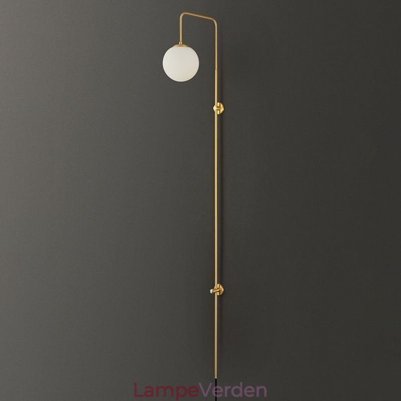 Moderne Globe Væglampe Børstet Guld Glas Væglampe