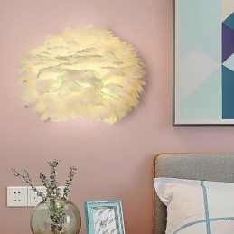 Creative Feather Væglampe Dekorativ Sconce Light