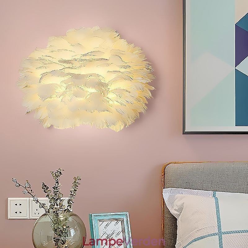 Creative Feather Væglampe Dekorativ Sconce Light