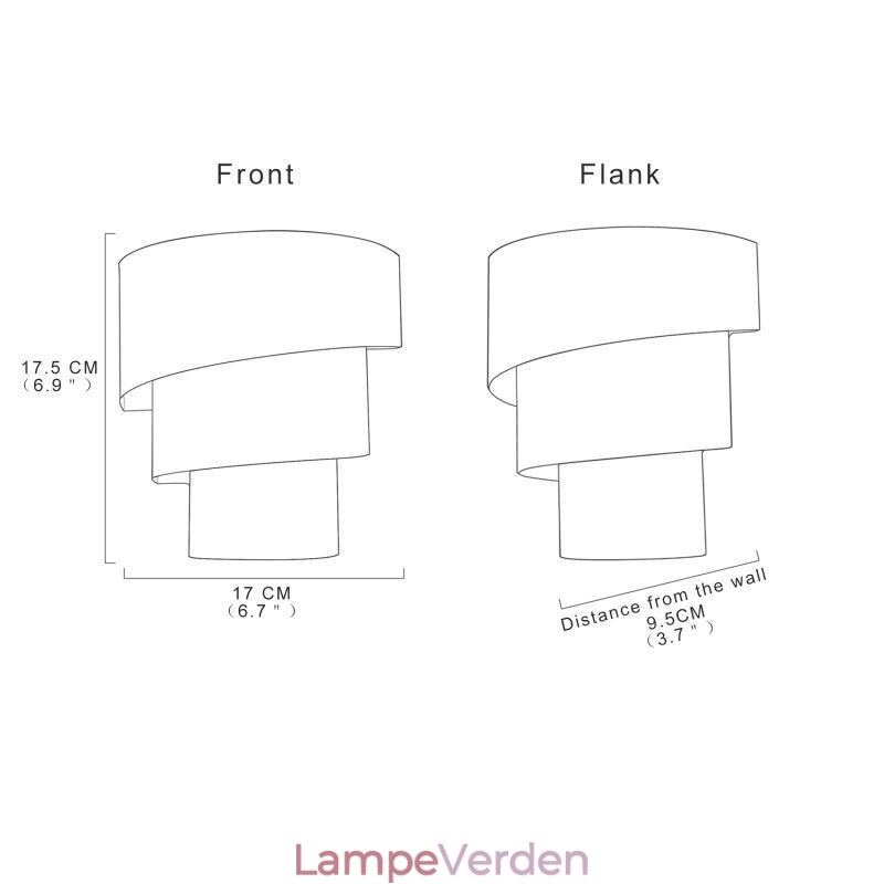 Moderne Minimalistisk Væglampe Spiral Kage Sconce Light Bedside