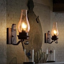 Vintage smedejerns væglampe Single Light Sconce Lighting