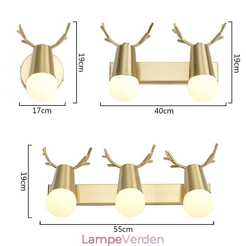 Nordic Messing Væglampe Spejl Front Lys