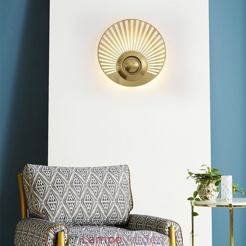 Nordic Messing Væglampe Udhulet Rund Form Sconce Light