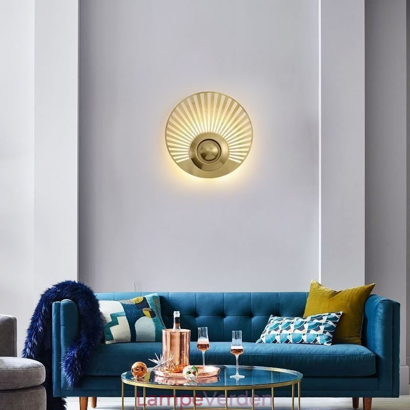 Nordic Messing Væglampe Udhulet Rund Form Sconce Light