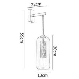 Nordic Messing Væglampe Indvendig udhulet Cylinder Glas Lampeskærm
