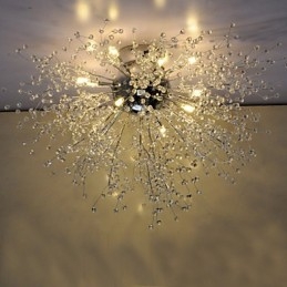 Moderne Firework Globe AcrChrome Metal Flush Mount GDNS