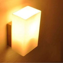 Nordic Wood Væglampe Glas Lampeskærm Sconce Light