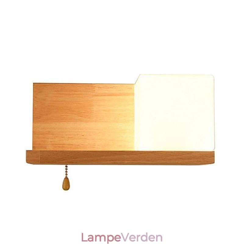 Nordic Wood Væglampe Glas Lampeskærm Sconce Light