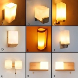 Nordic Wood Væglampe Glas Lampeskærm Sconce Light