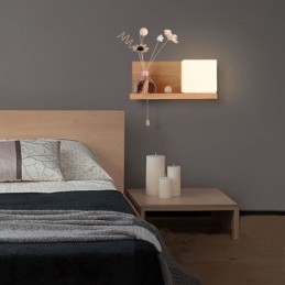 Nordic Wood Væglampe Glas Lampeskærm Sconce Light