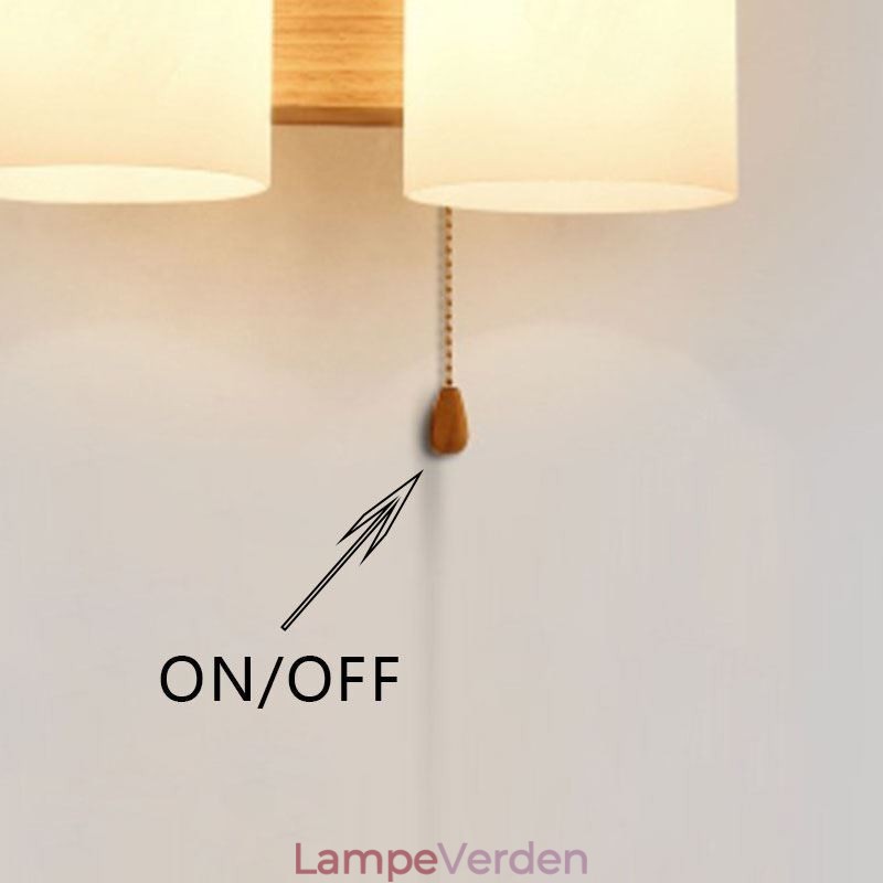 Nordic Wood Væglampe Glas Lampeskærm Sconce Light
