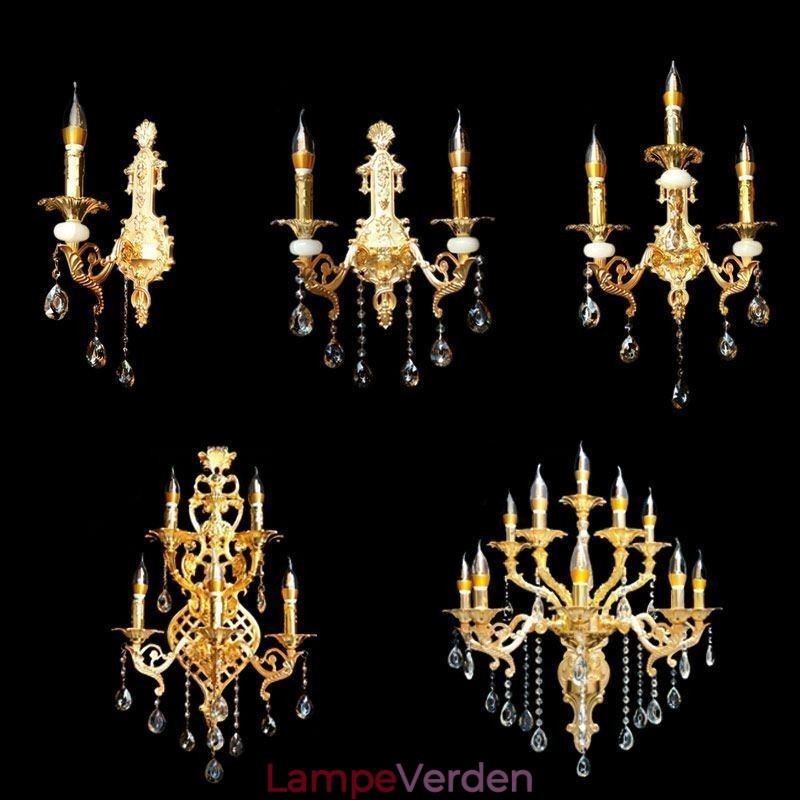 Europæisk væglampe Luksuriøs væglampe Crystal Drop Lampe Sengelampe