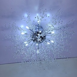 Moderne Firework Globe AcrChrome Metal Flush Mount GDNS