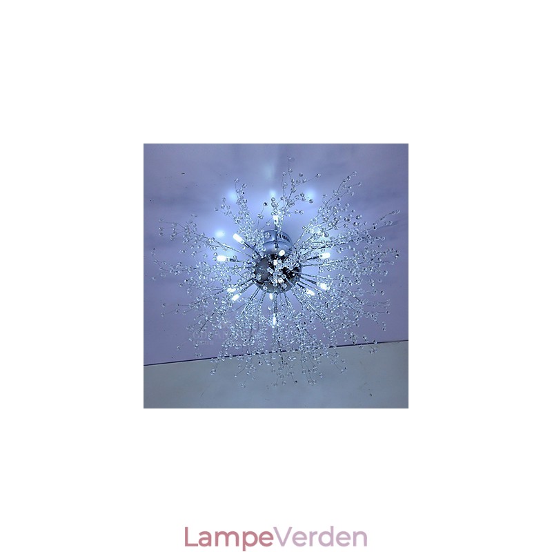 Moderne Firework Globe AcrChrome Metal Flush Mount GDNS