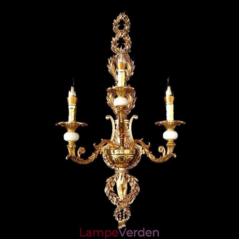 Europæisk væglampe Luksuriøs kronblad væglampe Jade dekorationslampe Sengelampe