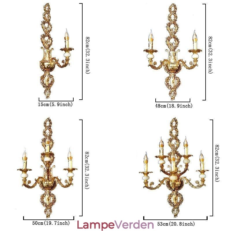 Europæisk væglampe Luksuriøs kronblad væglampe Jade dekorationslampe Sengelampe