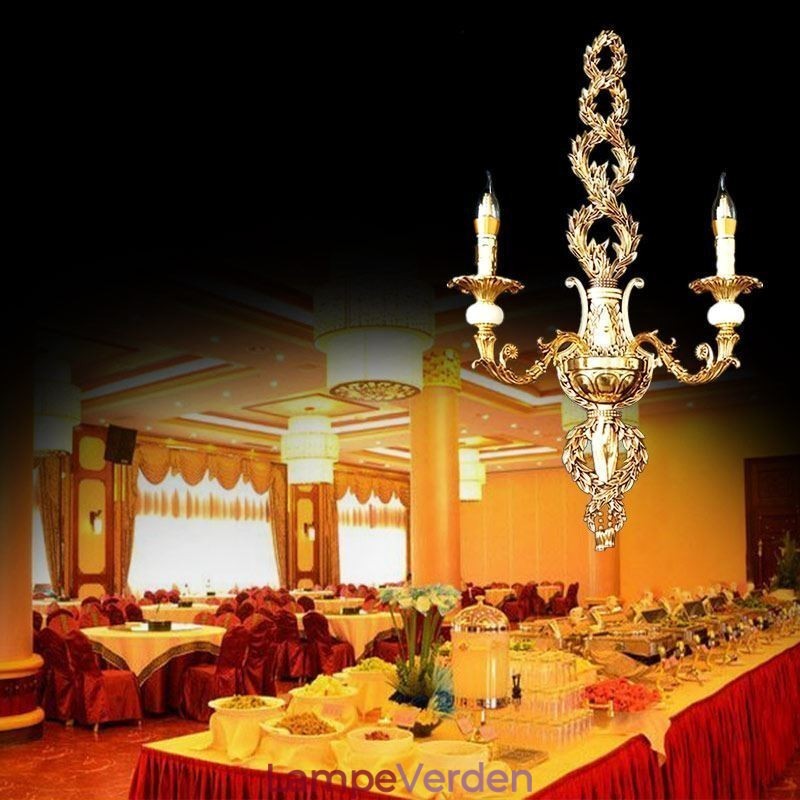 Europæisk væglampe Luksuriøs kronblad væglampe Jade dekorationslampe Sengelampe