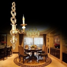 Europæisk væglampe Luksuriøs kronblad væglampe Jade dekorationslampe Sengelampe