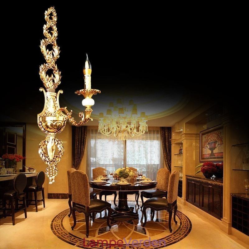 Europæisk væglampe Luksuriøs kronblad væglampe Jade dekorationslampe Sengelampe