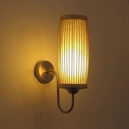 Talje Tromle Design Væglampe Kreativ Bambus Væglampet Bedside Trapper Landligt belysning
