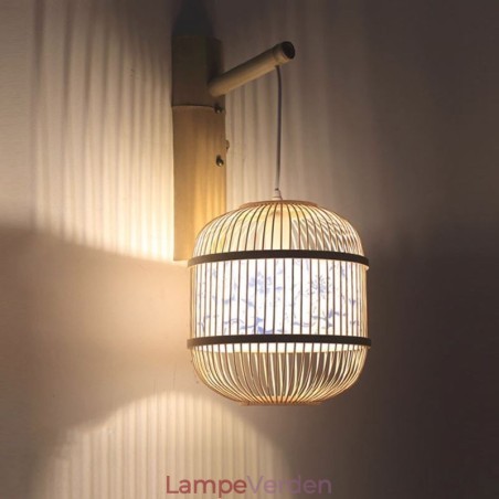 Cage Design Væglampe Creative Bamboo Hanging Wall Sconce Bedside Dekorative Light Cage Design Væglampe Creative Bamboo Hanging Wall Sconce Bedside Dekorative Light